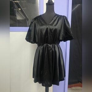 Elegant Black Satin Dress